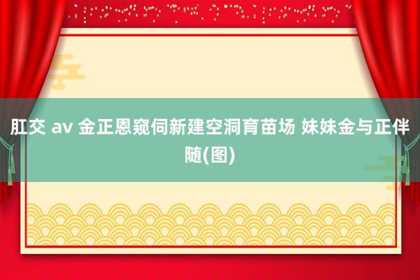 肛交 av 金正恩窥伺新建空洞育苗场 妹妹金与正伴随(图)