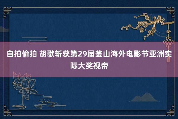 自拍偷拍 胡歌斩获第29届釜山海外电影节亚洲实际大奖视帝