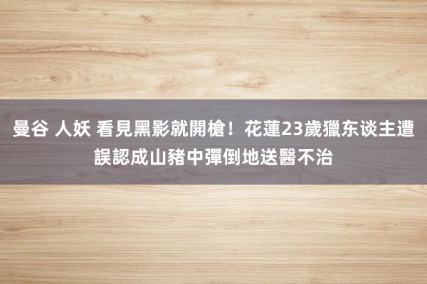 曼谷 人妖 看見黑影就開槍！花蓮23歲獵东谈主遭誤認成山豬　中彈倒地送醫不治