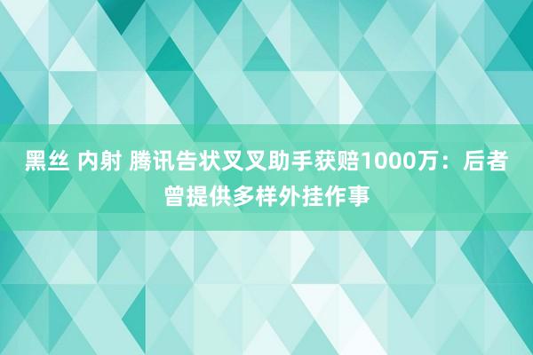 黑丝 内射 腾讯告状叉叉助手获赔1000万：后者曾提供多样外挂作事